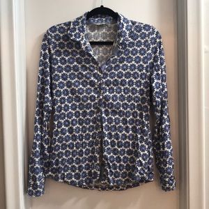 Boden Crinkle Jersey Shirt. Blue. Size 10.
